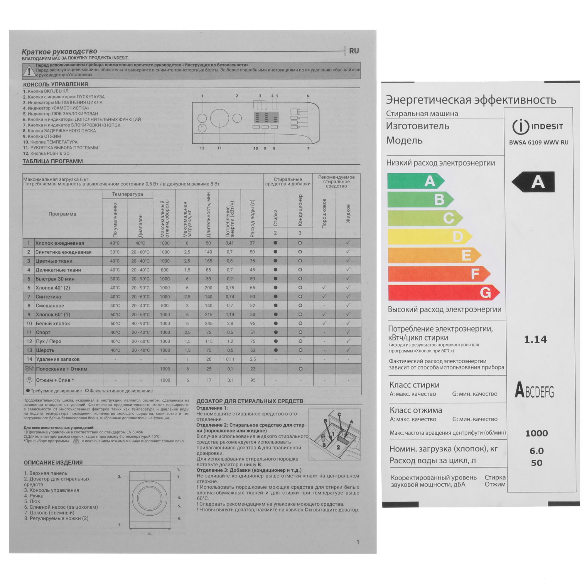 Стиральная машина Indesit BWSA 6109 WWV белый